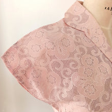 Charger l'image dans la galerie, 1950s - HELE, France - DEADSTOCK - Pink Nylon Blouse - W30 (76cm)