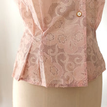 Charger l'image dans la galerie, 1950s - HELE, France - DEADSTOCK - Pink Nylon Blouse - W30 (76cm)
