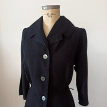 Charger l'image dans la galerie, 1950s - Gorgeous Flecked Gab Rayon Buckle Back Dress - W38 (96cm)