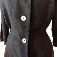Charger l'image dans la galerie, 1950s - Gorgeous Flecked Gab Rayon Buckle Back Dress - W38 (96cm)