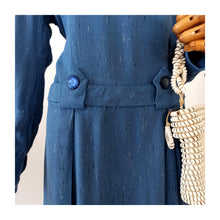 Charger l'image dans la galerie, 1940s - Ultragorgeous Flecked Teal Wool Dress - W37 (94cm)