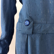 Charger l'image dans la galerie, 1940s - Ultragorgeous Flecked Teal Wool Dress - W37 (94cm)