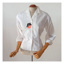 Charger l'image dans la galerie, 1950s - JEKA, Netherlands - Deadstock White Cotton Blouse - Sz. 42