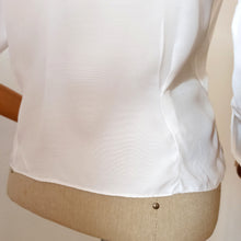 Charger l'image dans la galerie, 1950s - Exquisite White Rayon Blouse - Sz. 42