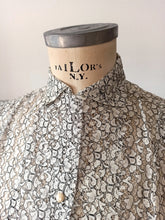 Charger l'image dans la galerie, 1950s - FRANCE - DEADSTOCK - Lace Nylon Blouse - Sz. 42