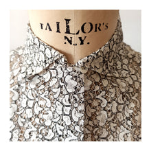 Charger l'image dans la galerie, 1950s - FRANCE - DEADSTOCK - Lace Nylon Blouse - Sz. 42