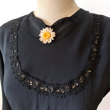 Cargar imagen en el visor de la galería, 1930s - Stunning Black Rayon Silk Dress - W29 (74cm)