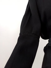 Cargar imagen en el visor de la galería, 1930s - Outstanding Hand Embroidered Black Crepe Silk Dress - W31 (80cm)