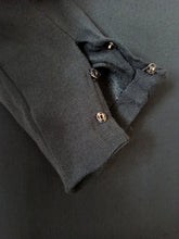 Cargar imagen en el visor de la galería, 1930s - Outstanding Hand Embroidered Black Crepe Silk Dress - W31 (80cm)