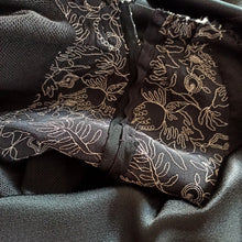 Cargar imagen en el visor de la galería, 1930s - Outstanding Hand Embroidered Black Crepe Silk Dress - W31 (80cm)