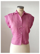 Charger l'image dans la galerie, 1950s - FRANCE - DEADSTOCK - Orchid Smoked Cotton Blouse - Sz. 44