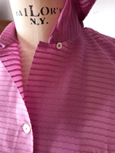 Charger l'image dans la galerie, 1950s - FRANCE - DEADSTOCK - Orchid Smoked Cotton Blouse - Sz. 44