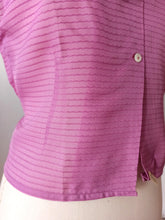 Charger l'image dans la galerie, 1950s - FRANCE - DEADSTOCK - Orchid Smoked Cotton Blouse - Sz. 44