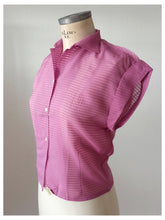 Charger l'image dans la galerie, 1950s - FRANCE - DEADSTOCK - Orchid Smoked Cotton Blouse - Sz. 44