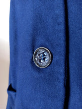 Cargar imagen en el visor de la galería, 1940s 1950s - Elegant Navy Blue Wool Winter Jacket