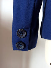Cargar imagen en el visor de la galería, 1940s 1950s - Elegant Navy Blue Wool Winter Jacket