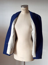 Cargar imagen en el visor de la galería, 1940s 1950s - Elegant Navy Blue Wool Winter Jacket