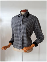 Charger l'image dans la galerie, 1940s 1950s - UNWORN - Gorgeous Plaid Cotton Blouse - Sz. 42