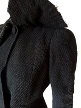 Cargar imagen en el visor de la galería, 1930s 1940s - Superb Black Buckle Back Wool Coat - W29 (74cm)
