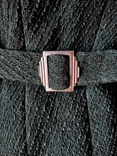 Cargar imagen en el visor de la galería, 1930s 1940s - Superb Black Buckle Back Wool Coat - W29 (74cm)