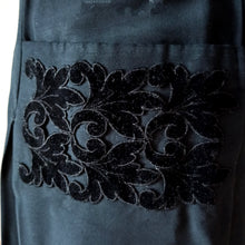 Cargar imagen en el visor de la galería, 1940s - Superb Velvet Pockets Black Gab Rayon Dress - W36 (92cm)