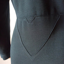Cargar imagen en el visor de la galería, 1930s - Superb Black See-through Lace Panel Dress - W31 (78cm)