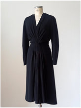 Load image into Gallery viewer, 1930s 1940s - Exquisite Black Crepe Dress - W32 (82cm)