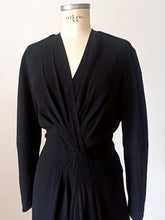 Load image into Gallery viewer, 1930s 1940s - Exquisite Black Crepe Dress - W32 (82cm)