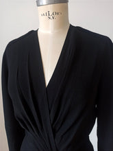 Load image into Gallery viewer, 1930s 1940s - Exquisite Black Crepe Dress - W32 (82cm)