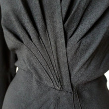 Load image into Gallery viewer, 1930s 1940s - Exquisite Black Crepe Dress - W32 (82cm)