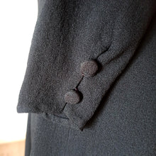 Load image into Gallery viewer, 1930s 1940s - Exquisite Black Crepe Dress - W32 (82cm)