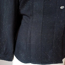 Carica l'immagine nel visualizzatore di Gallery, 1940s 1950s - Fabulous Black Flecked Wool Rayon Blouse - W39 (100cm)