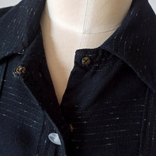 Carica l'immagine nel visualizzatore di Gallery, 1940s 1950s - Fabulous Black Flecked Wool Rayon Blouse - W39 (100cm)