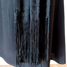 Load image into Gallery viewer, 1930s 1940s - Elegant Black Crepe Stole Dress - W33 (84cm)