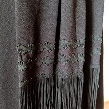 Load image into Gallery viewer, 1930s 1940s - Elegant Black Crepe Stole Dress - W33 (84cm)