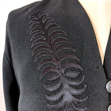 Load image into Gallery viewer, 1930s 1940s - Superb Black Crepe Dress - W35 (90cm)