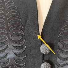 Load image into Gallery viewer, 1930s 1940s - Superb Black Crepe Dress - W35 (90cm)