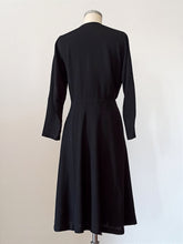 Load image into Gallery viewer, 1930s 1940s - Superb Black Crepe Dress - W35 (90cm)