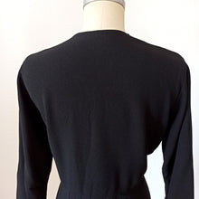 Load image into Gallery viewer, 1930s 1940s - Superb Black Crepe Dress - W35 (90cm)