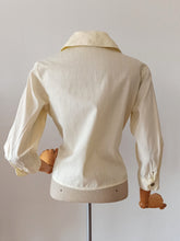 Cargar imagen en el visor de la galería, 1940s 1950s - Gorgeous Vanilla Cotton Blouse - Sz.44