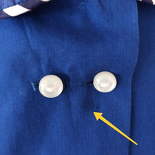 Charger l'image dans la galerie, 1950s 1960s - Adorable Sailor Style Popeline Blouse - Sz.46