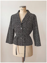 Charger l'image dans la galerie, 1950s 1960s - GFI, Paris - Fabulous Geometric Belted Blouse - Sz.48
