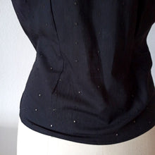 Charger l'image dans la galerie, 1950s - KJS, Germany - Adorable Black Cotton Lace Blouse - Sz.44