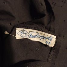 Charger l'image dans la galerie, 1950s - KJS, Germany - Adorable Black Cotton Lace Blouse - Sz.44