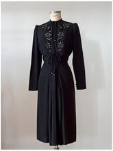 Load image into Gallery viewer, 1930s 1940s - Stunning Black Crepe See-Through Dress - W29 (74cm)