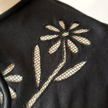 Load image into Gallery viewer, 1930s 1940s - Stunning Black Crepe See-Through Dress - W29 (74cm)