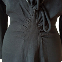 Load image into Gallery viewer, 1930s 1940s - Stunning Black Crepe See-Through Dress - W29 (74cm)