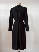 Load image into Gallery viewer, 1930s 1940s - Stunning Black Crepe See-Through Dress - W29 (74cm)