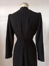Load image into Gallery viewer, 1930s 1940s - Stunning Black Crepe See-Through Dress - W29 (74cm)