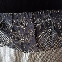 Charger l'image dans la galerie, 1940s - Spectacular Velvet Silk Lace Night Dress - Sz 42 - W29 (74cm)